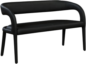 Sylvester Faux Leather / Engineered Wood / Foam Contemporary Black Faux Leather Bench - 51.5" W x 22" D x 31" H