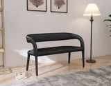 Sylvester Faux Leather / Engineered Wood / Foam Contemporary Black Faux Leather Bench - 51.5" W x 22" D x 31" H