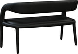 Sylvester Faux Leather / Engineered Wood / Foam Contemporary Black Faux Leather Bench - 51.5" W x 22" D x 31" H