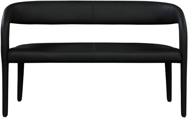 Sylvester Faux Leather / Engineered Wood / Foam Contemporary Black Faux Leather Bench - 51.5" W x 22" D x 31" H