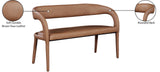 Sylvester Faux Leather / Engineered Wood / Foam Contemporary Brown Faux Leather Bench - 51.5" W x 22" D x 31" H