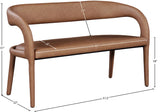 Sylvester Faux Leather / Engineered Wood / Foam Contemporary Brown Faux Leather Bench - 51.5" W x 22" D x 31" H