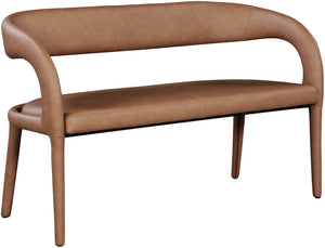 Sylvester Faux Leather / Engineered Wood / Foam Contemporary Brown Faux Leather Bench - 51.5" W x 22" D x 31" H