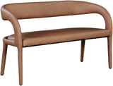 Sylvester Faux Leather / Engineered Wood / Foam Contemporary Brown Faux Leather Bench - 51.5" W x 22" D x 31" H