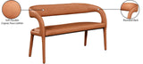 Sylvester Faux Leather / Engineered Wood / Foam Contemporary Cognac Faux Leather Bench - 51.5" W x 22" D x 31" H