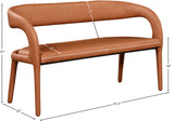 Sylvester Faux Leather / Engineered Wood / Foam Contemporary Cognac Faux Leather Bench - 51.5" W x 22" D x 31" H