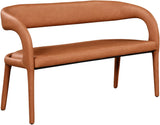 Sylvester Faux Leather / Engineered Wood / Foam Contemporary Cognac Faux Leather Bench - 51.5" W x 22" D x 31" H