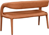 Sylvester Faux Leather / Engineered Wood / Foam Contemporary Cognac Faux Leather Bench - 51.5" W x 22" D x 31" H