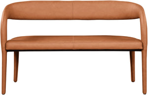 Sylvester Faux Leather / Engineered Wood / Foam Contemporary Cognac Faux Leather Bench - 51.5" W x 22" D x 31" H