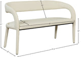 Sylvester Faux Leather / Engineered Wood / Foam Contemporary Cream Faux Leather Bench - 51.5" W x 22" D x 31" H