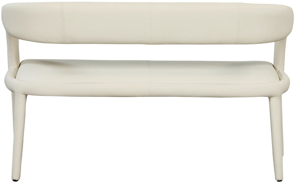 Sylvester Faux Leather / Engineered Wood / Foam Contemporary Cream Faux Leather Bench - 51.5" W x 22" D x 31" H