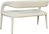 Sylvester Faux Leather / Engineered Wood / Foam Contemporary Cream Faux Leather Bench - 51.5" W x 22" D x 31" H