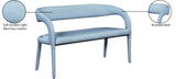 Sylvester Faux Leather / Engineered Wood / Foam Contemporary Light Blue Faux Leather Bench - 51.5" W x 22" D x 31" H