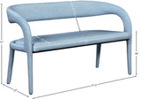 Sylvester Faux Leather / Engineered Wood / Foam Contemporary Light Blue Faux Leather Bench - 51.5" W x 22" D x 31" H