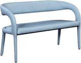 Sylvester Faux Leather / Engineered Wood / Foam Contemporary Light Blue Faux Leather Bench - 51.5" W x 22" D x 31" H