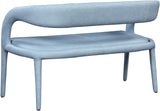 Sylvester Faux Leather / Engineered Wood / Foam Contemporary Light Blue Faux Leather Bench - 51.5" W x 22" D x 31" H