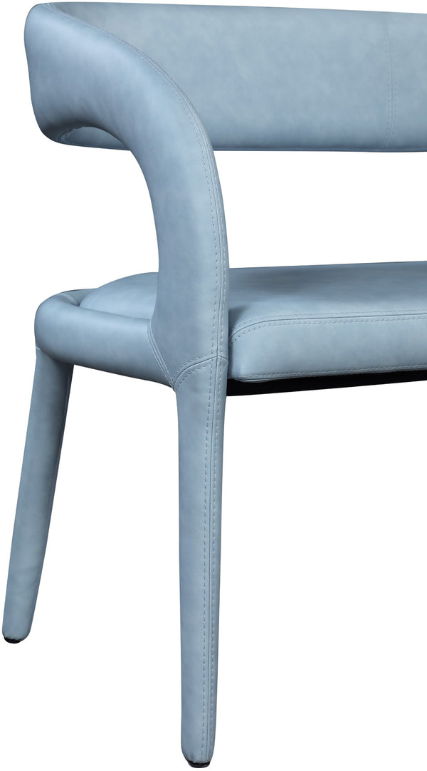 Sylvester Faux Leather / Engineered Wood / Foam Contemporary Light Blue Faux Leather Bench - 51.5" W x 22" D x 31" H