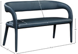 Sylvester Faux Leather / Metal / Engineered Wood / Foam Contemporary Navy Faux Leather Bench - 51.5" W x 22" D x 31" H