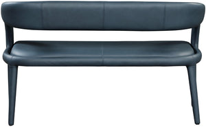 Sylvester Faux Leather / Metal / Engineered Wood / Foam Contemporary Navy Faux Leather Bench - 51.5" W x 22" D x 31" H