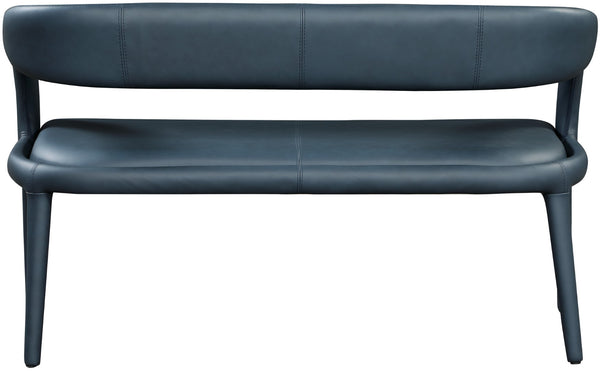 Sylvester Faux Leather / Metal / Engineered Wood / Foam Contemporary Navy Faux Leather Bench - 51.5" W x 22" D x 31" H
