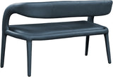 Sylvester Faux Leather / Metal / Engineered Wood / Foam Contemporary Navy Faux Leather Bench - 51.5" W x 22" D x 31" H