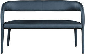 Sylvester Faux Leather / Metal / Engineered Wood / Foam Contemporary Navy Faux Leather Bench - 51.5" W x 22" D x 31" H