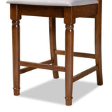 Darcie Modern and Contemporary Grey Fabric Upholstered and Walnut Brown Finished Wood 2-Piece Counter Stool Set