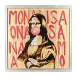 Contemporary 47x47, Hand Painted Bubble Gum Mona Lisa, Brwn/pnk