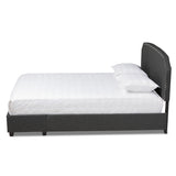 Baxton Studio Larese Dark Grey Fabric Upholstered 2-Drawer Queen Size Platform Storage Bed