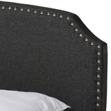 Baxton Studio Larese Dark Grey Fabric Upholstered 2-Drawer King Size Platform Storage Bed