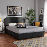 Baxton Studio Larese Dark Grey Fabric Upholstered 2-Drawer Queen Size Platform Storage Bed