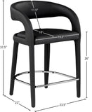 Sylvester Faux Leather / Metal / Engineered Wood / Foam Contemporary Black Faux Leather Stool - 23.5" W x 22" D x 37.5" H