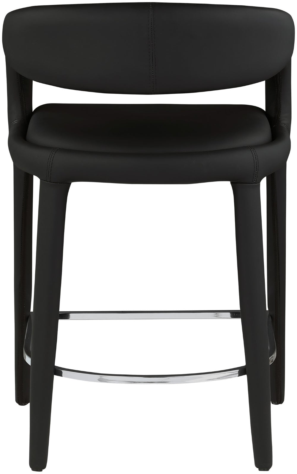 Sylvester Faux Leather / Metal / Engineered Wood / Foam Contemporary Black Faux Leather Stool - 23.5" W x 22" D x 37.5" H