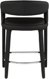 Sylvester Faux Leather / Metal / Engineered Wood / Foam Contemporary Black Faux Leather Stool - 23.5" W x 22" D x 37.5" H