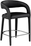 Sylvester Faux Leather / Metal / Engineered Wood / Foam Contemporary Black Faux Leather Stool - 23.5" W x 22" D x 37.5" H