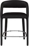 Sylvester Faux Leather / Metal / Engineered Wood / Foam Contemporary Black Faux Leather Stool - 23.5" W x 22" D x 37.5" H