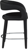 Sylvester Faux Leather / Metal / Engineered Wood / Foam Contemporary Black Faux Leather Stool - 23.5" W x 22" D x 37.5" H