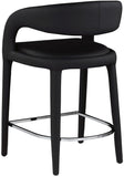 Sylvester Faux Leather / Metal / Engineered Wood / Foam Contemporary Black Faux Leather Stool - 23.5" W x 22" D x 37.5" H