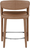 Sylvester Faux Leather / Metal / Engineered Wood / Foam Contemporary Brown Faux Leather Stool - 23.5" W x 22" D x 37.5" H