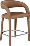 Sylvester Faux Leather / Metal / Engineered Wood / Foam Contemporary Brown Faux Leather Stool - 23.5" W x 22" D x 37.5" H