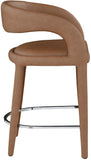 Sylvester Faux Leather / Metal / Engineered Wood / Foam Contemporary Brown Faux Leather Stool - 23.5" W x 22" D x 37.5" H