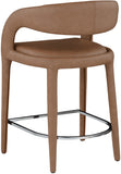 Sylvester Faux Leather / Metal / Engineered Wood / Foam Contemporary Brown Faux Leather Stool - 23.5" W x 22" D x 37.5" H