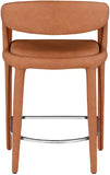 Sylvester Faux Leather / Metal / Engineered Wood / Foam Contemporary Cognac Faux Leather Stool - 23.5" W x 22" D x 37.5" H