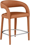 Sylvester Faux Leather / Metal / Engineered Wood / Foam Contemporary Cognac Faux Leather Stool - 23.5" W x 22" D x 37.5" H