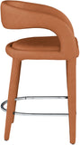 Sylvester Faux Leather / Metal / Engineered Wood / Foam Contemporary Cognac Faux Leather Stool - 23.5" W x 22" D x 37.5" H