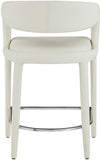 Sylvester Faux Leather / Metal / Engineered Wood / Foam Contemporary Cream Faux Leather Stool - 23.5" W x 22" D x 37.5" H