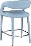 Sylvester Faux Leather / Metal / Engineered Wood / Foam Contemporary Light Blue Faux Leather Stool - 23.5" W x 22" D x 37.5" H