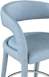 Sylvester Faux Leather / Metal / Engineered Wood / Foam Contemporary Light Blue Faux Leather Stool - 23.5" W x 22" D x 37.5" H