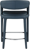 Sylvester Faux Leather / Metal / Engineered Wood / Foam Contemporary Navy Faux Leather Stool - 23.5" W x 22" D x 37.5" H