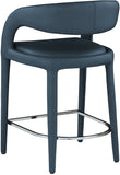 Sylvester Faux Leather / Metal / Engineered Wood / Foam Contemporary Navy Faux Leather Stool - 23.5" W x 22" D x 37.5" H